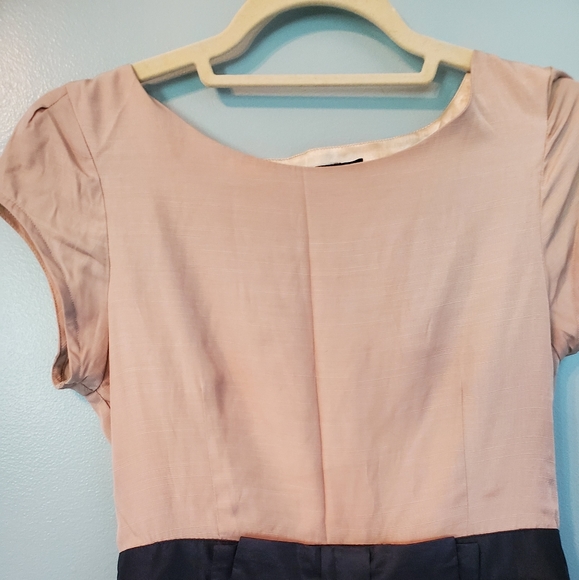 dear creatures Tan and Navy Blue Dress Small - Picture 7 of 12